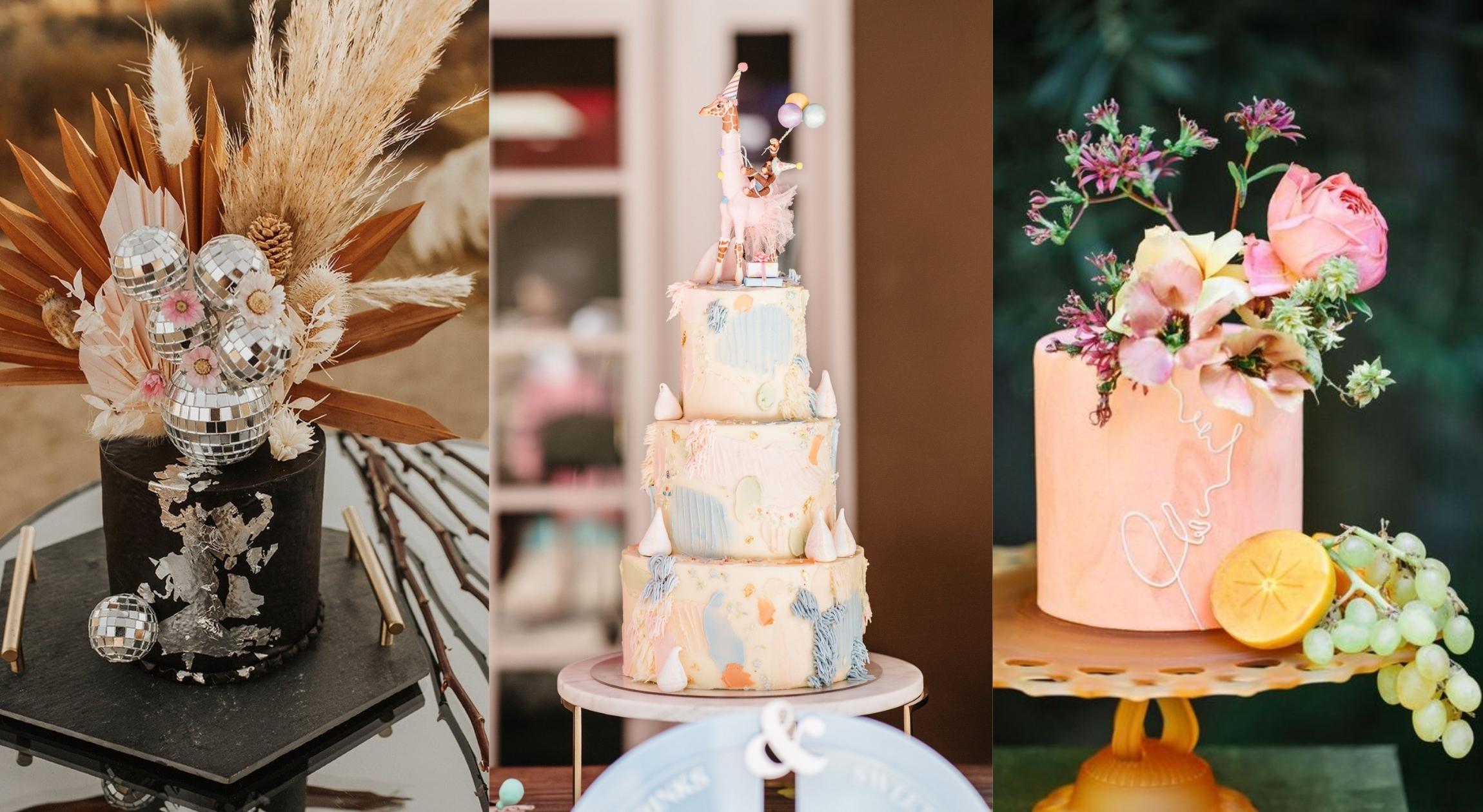 Three different wedding cakes