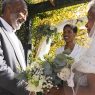 An older Black couple getting married.