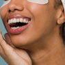 a person with eye patches on their face