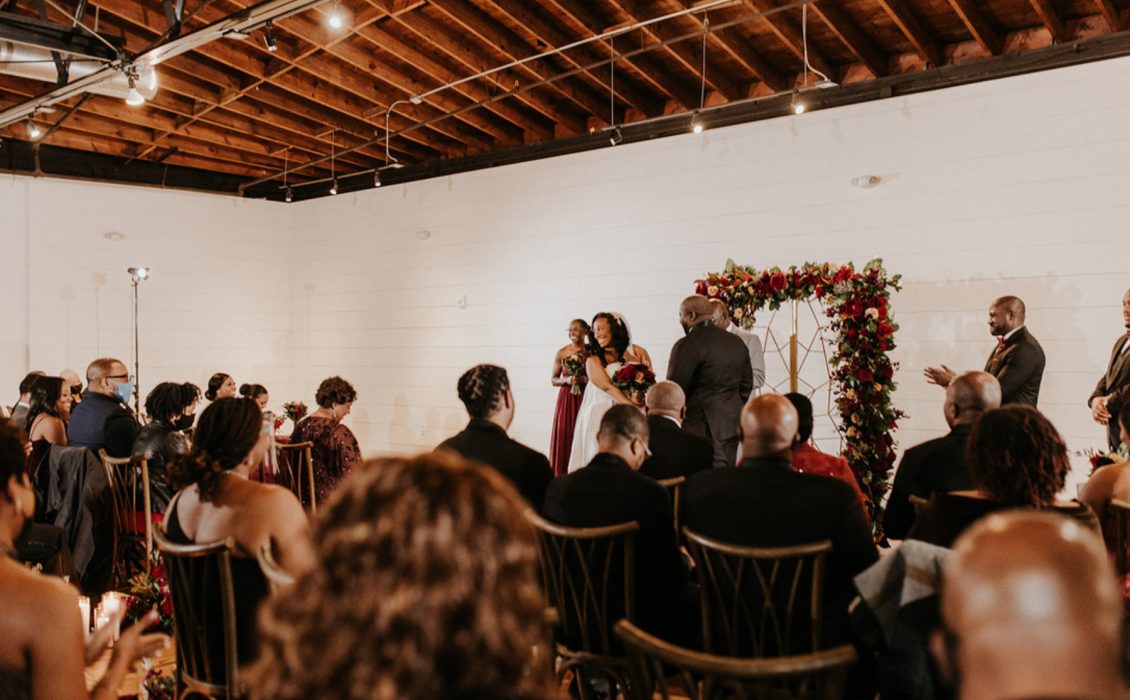 wedding ceremony at a venue in atlanta